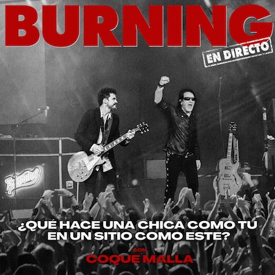 Johnny Cifuentes de Burning y Coque Malla actuando juntos en directo en La Riviera de Madrid
