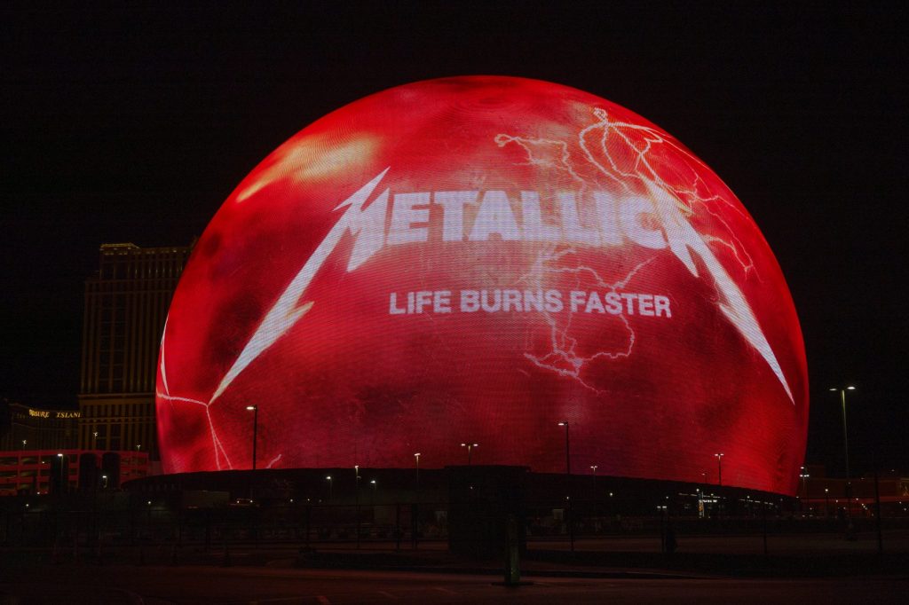 Metallica actuando en directo en el Sphere de Las Vegas