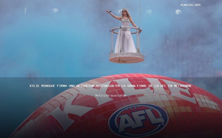 Kylie Minogue firma una actuación histórica en la gran final de la AFL en Melbourne