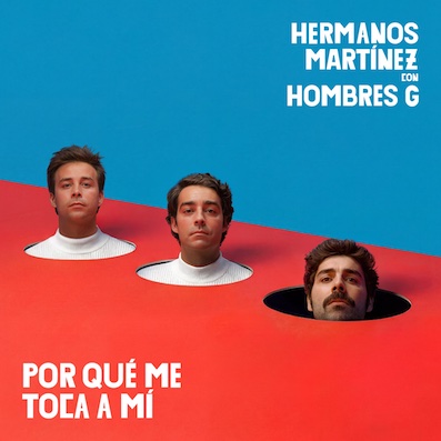 Los integrantes de Hermanos Martínez y Hombres G colaborando en el estudio de grabación.