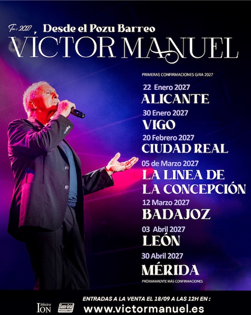 El cantante Víctor Manuel en un concierto en directo