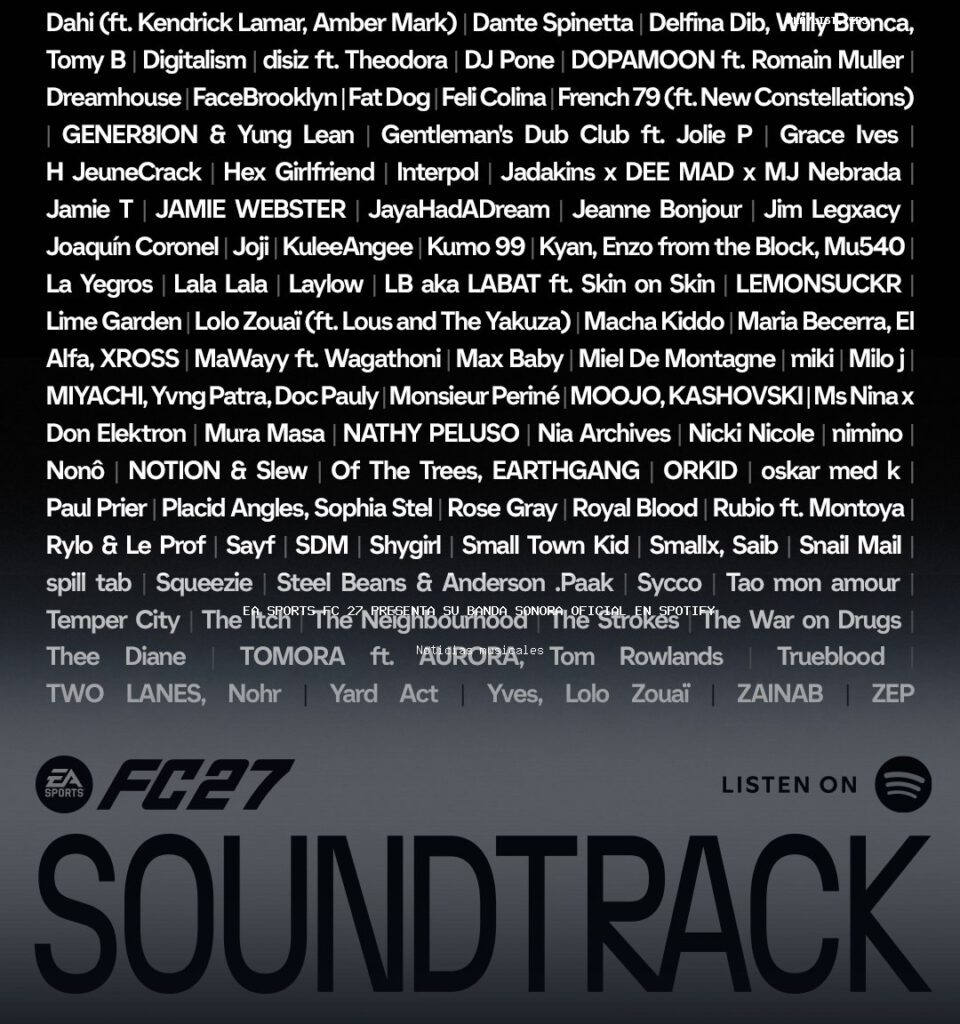 EA SPORTS FC 27 presenta su banda sonora oficial en Spotify