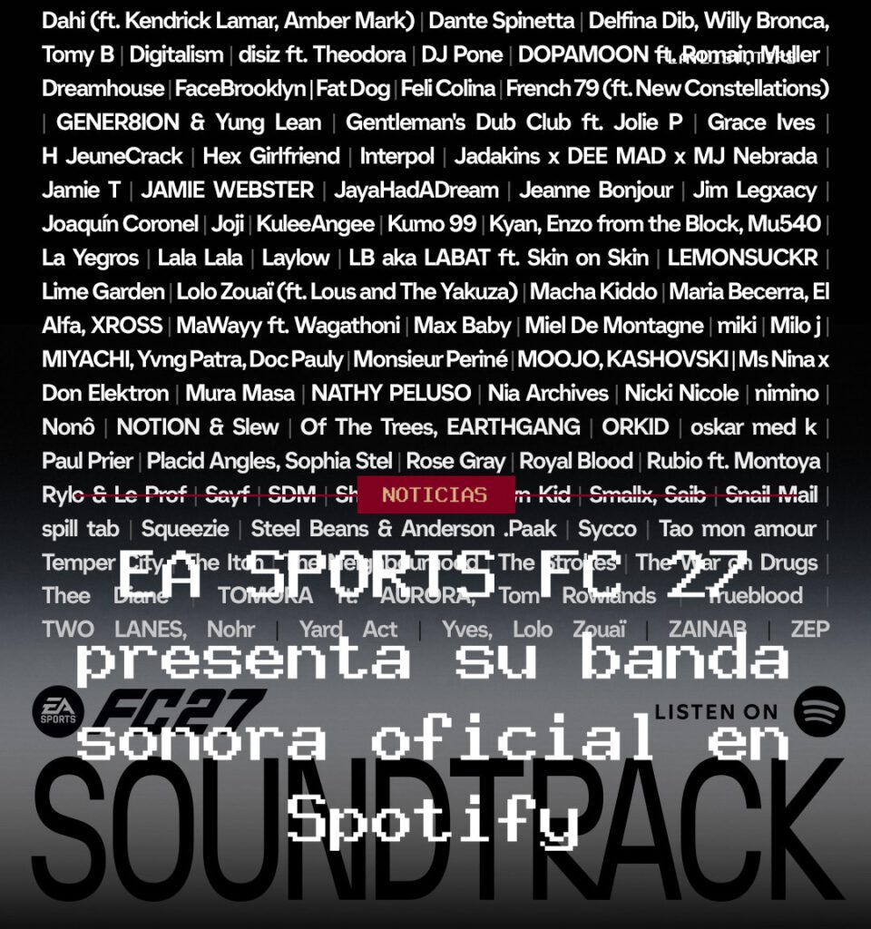EA SPORTS FC 27 presenta su banda sonora oficial en Spotify
