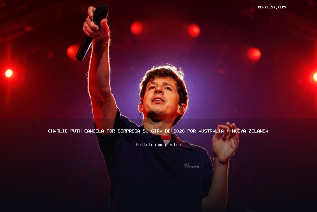 Charlie Puth cancela por sorpresa su gira de 2026 por Australia y Nueva Zelanda