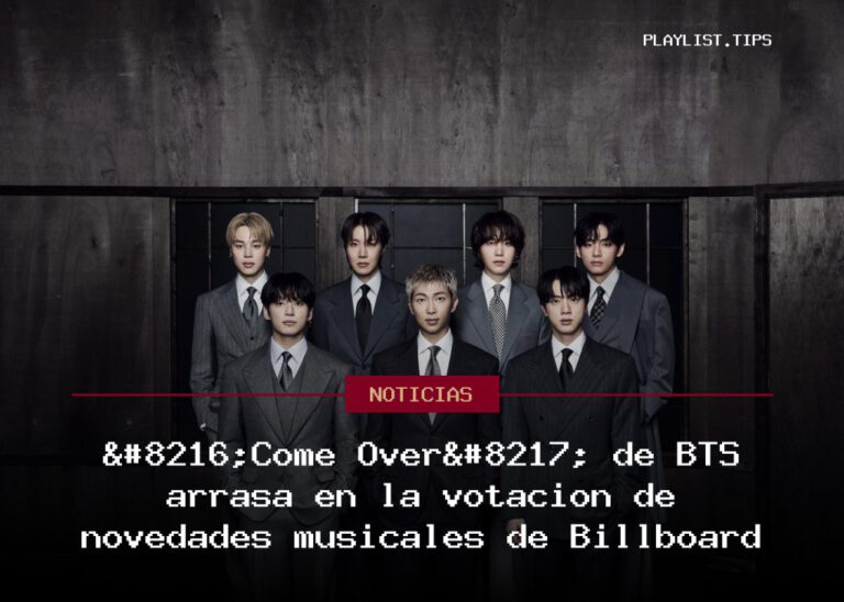 ‘Come Over’ de BTS arrasa en la votación de novedades musicales de Billboard