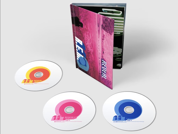 Integrantes de la banda estadounidense R.E.M. durante la promoción de su álbum Reveal